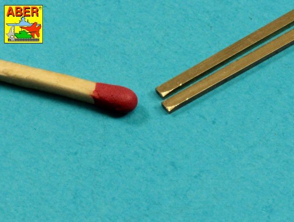 Aber KR-15 Kwadratowe pręty mosiężne 1,5 mm długość 245mm x 2 szt. / Brass square rods 1,5 mm length 245mm x2 pcs. – Bild 2