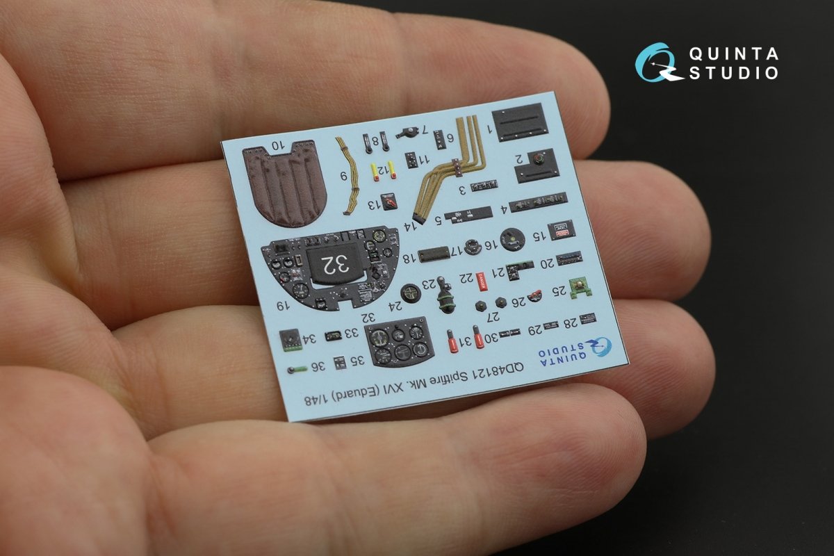 Quinta Studio QD48121 Spitfire Mk.XVI 3D-Printed &amp;amp; coloured Interior on decal paper (Eduard) 1/48 – Bild 4