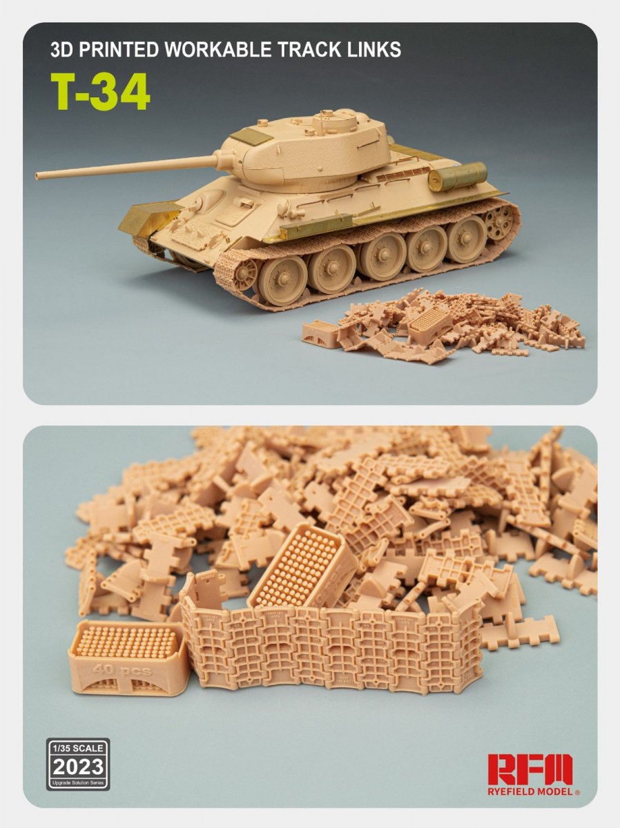 Rye Field Model 2023 T-34 3D PRINTED WORKABLE TRACK LINKS 1/35 – zdjęcie 2