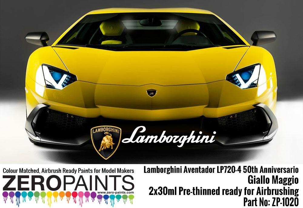 Zero Paints ZP-1020GIALLO Lamborghini Aventador LP720-4 50th Anniversario 50 Giallo Maggio Paint Set 2x30ml – Bild 2