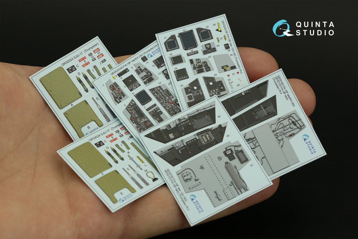 Quinta Studio QD32100 F/A-18F late / EA-18G 3D-Printed &amp;amp; coloured Interior on decal paper (Trumpeter) 1/32 – zdjęcie 2