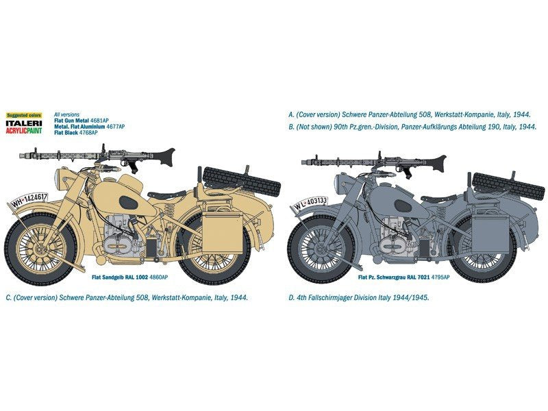 Italeri 7403 Moto militaire allemande avec side-car (1/9) – image 11