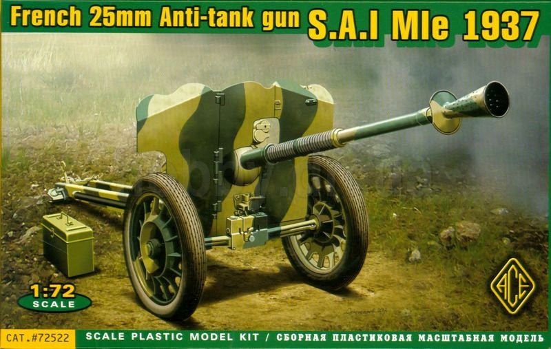 ACE 72522 French 25mm Anti-tank gun S.A.L. Mle 1937 1/72