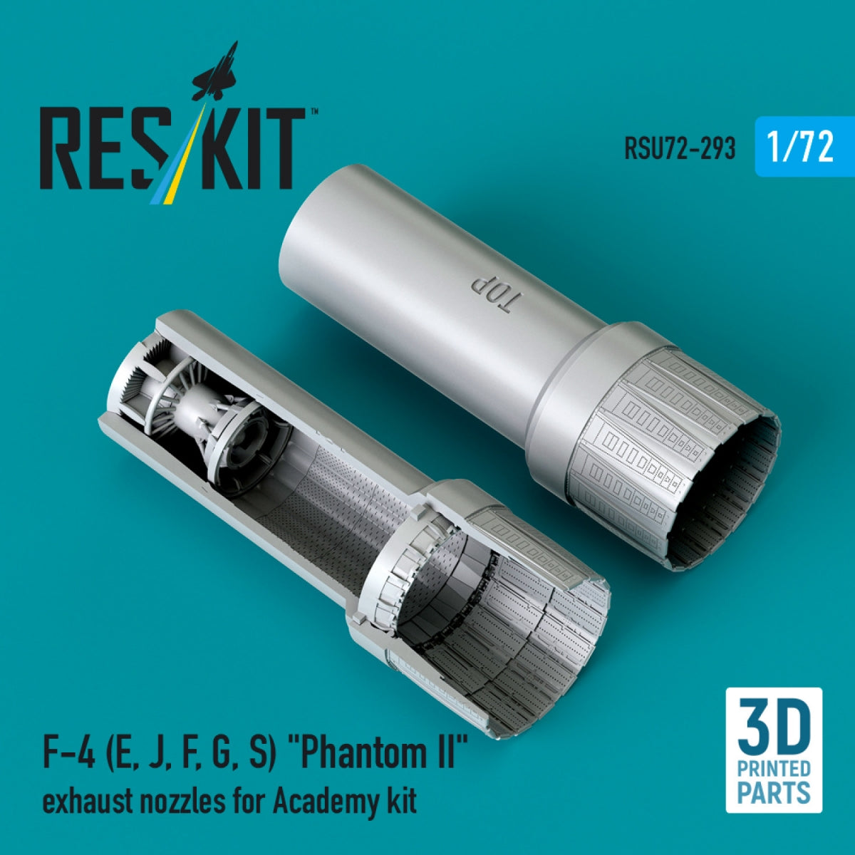 RESKIT RSU72-0293 F-4 (E, J, F, G, S) "Phantom II" exhaust nozzles for Academy kit (3D Printed) 1/72