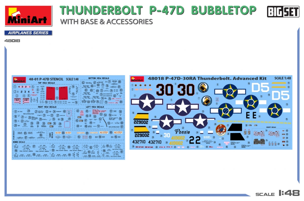 MiniArt 48018 THUNDERBOLT P-47D BUBBLETOP WITH BASE &amp;amp; ACCESSORIES. BIG SET 1/48 – zdjęcie 5