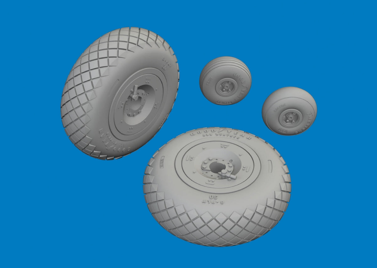 Eduard 6481057 P-40E wheels diamond tread Eduard 1/48 – immagine 3