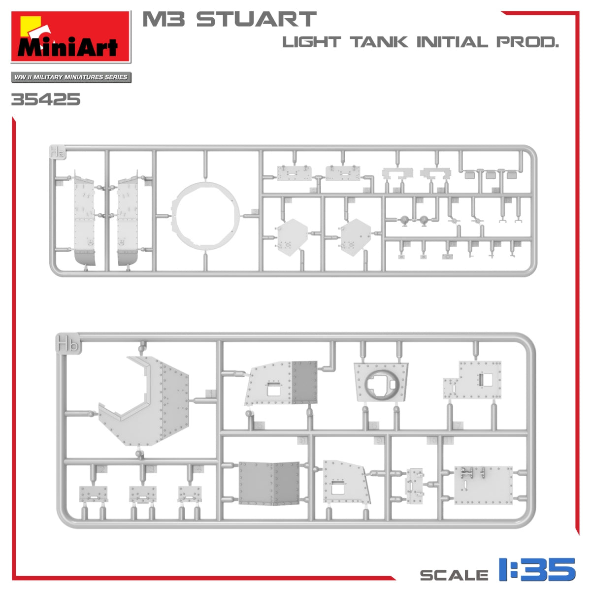 MiniArt 35425 M3 STUART LIGHT TANK, INITIAL PROD 1/35 – immagine 14