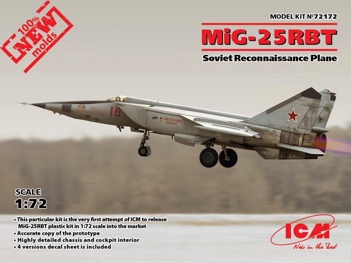 ICM 72172 MiG-25 RBT, Soviet Reconnaissance Plane 1/72