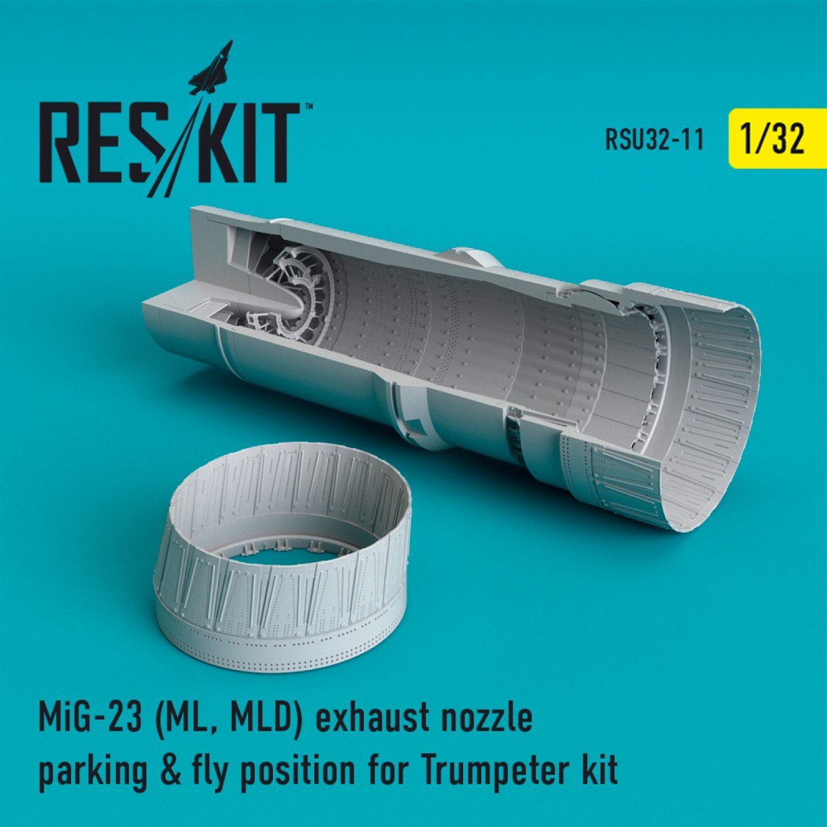 RESKIT RSU32-0011 MIG-23 (ML, MLD) POSITION DE STATIONNEMENT ET DE VOL DE LA BUSE D&amp;#39;ÉCHAPPEMENT POUR KIT TRUMPETER 1/32