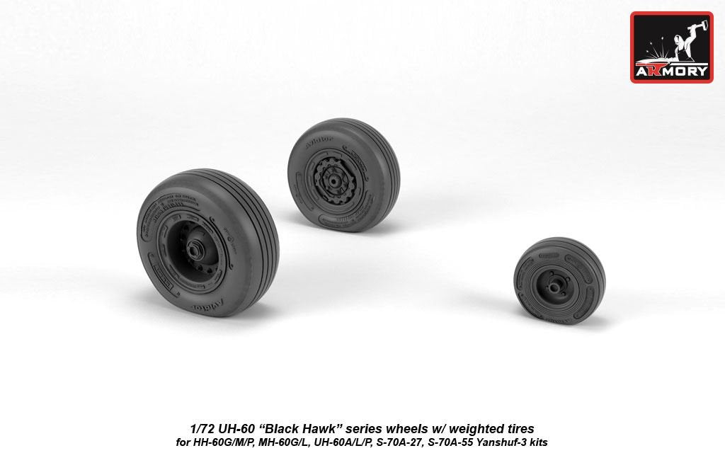 Roues Armory Models AW72334 UH-60 Black Hawk avec pneus lestés 1/72 – image 2
