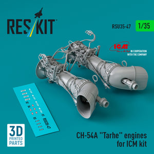 RESKIT RSU35-0047 CH-54A &amp;quot;Tarhe&amp;quot; engines for ICM kit (3D Printed) 1/35