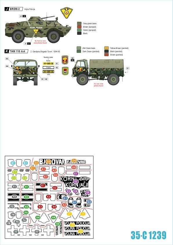Star Decals 35-C1239 BRDM-2, SA-9 Gaskin, UAZ 469 4x4, Land Rover Ambulance, MAZ 537 Tank Transporter, TAM 110 4x4 Light Truck 1/35 – Bild 2