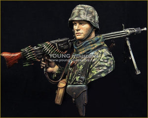 Young Miniatures YM1869 Waffen SS Young Machine Gunner 1944 1/10 – zdjęcie 2