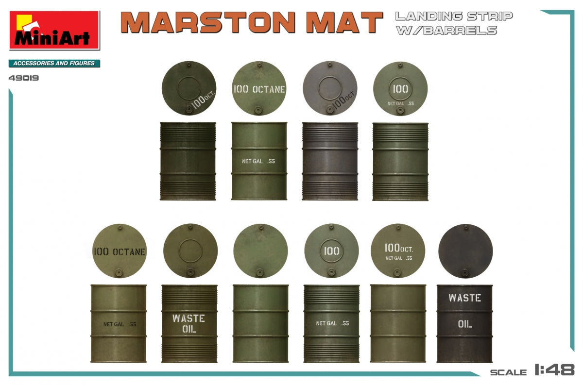 MiniArt 49019 MARSTON MAT LANDING STRIP w/BARRELS 1/48 – zdjęcie 5