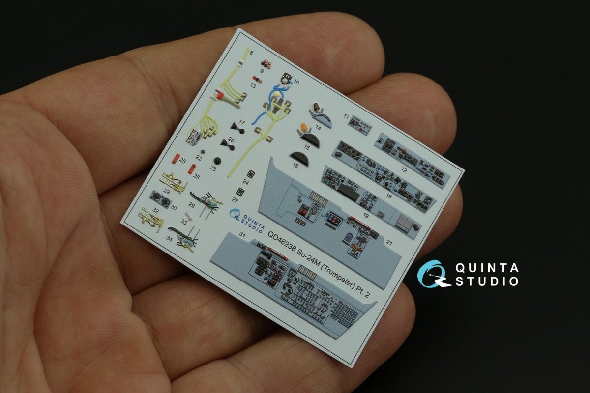 Quinta Studio QD48238 Su-24M 3D-Printed &amp;amp; colored Interior on decal paper ( Trumpeter ) 1/48 – image 11