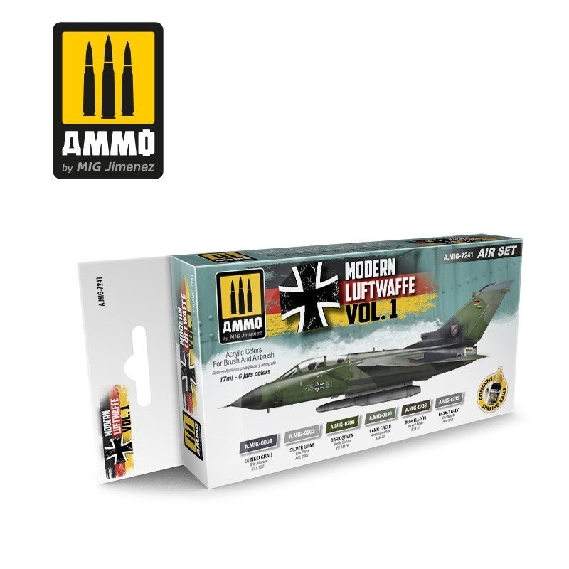 Munitions du Mig Jimenez 7241 Modern Luftwaffe Vol. 1 ensemble 6x17ml