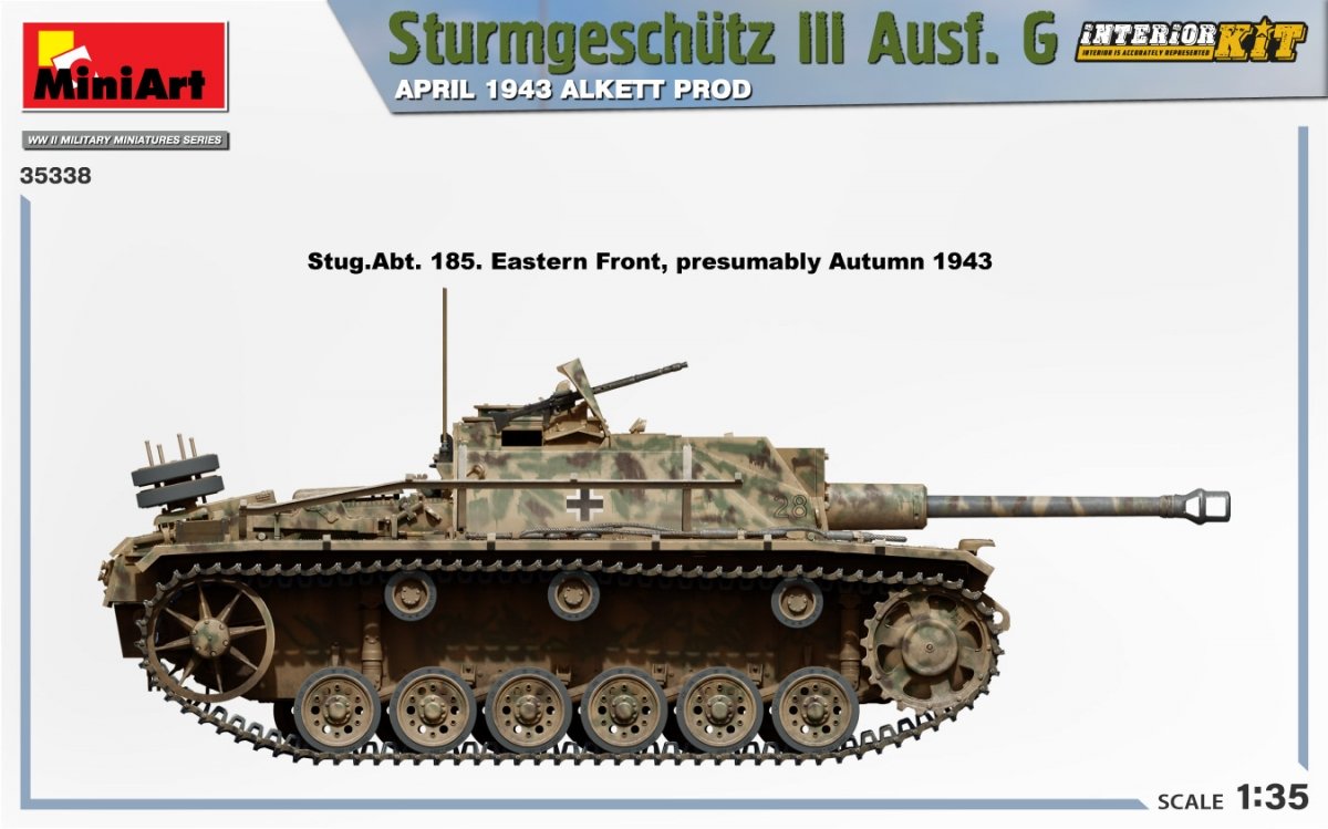 Mini Art 35338 Sturmgeschutz III Ausf. G APRIL 1943 ALKETT PROD. INTERIOR KIT 1/35 – imagen 9