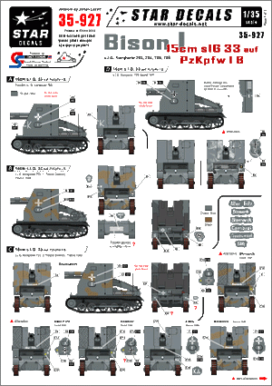 Star Decals 35-927 Bison I 15cm sIG 33 auf PzKpfw I B 1/35