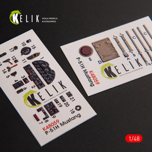 Kelik K48059 P-51H Mustang interior 3D decals for Modelsvit kit 1/48