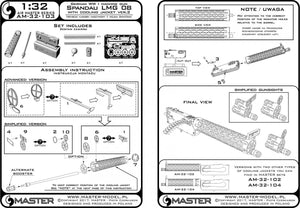 Master AM-32-103 German WWI Machine Gun Spandau LMG 09 with Cooling Jacket ver.2 1/32 – immagine 5