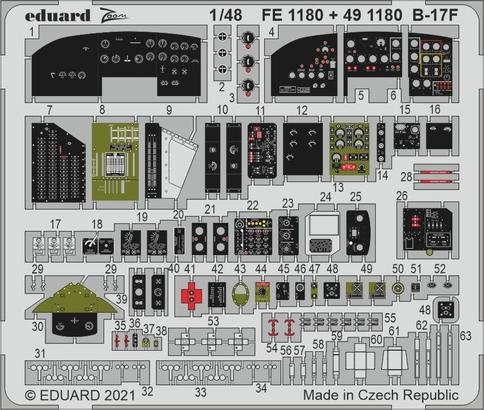 Eduard 491180 B-17F cockpit HKM 1/48 – imagen 2