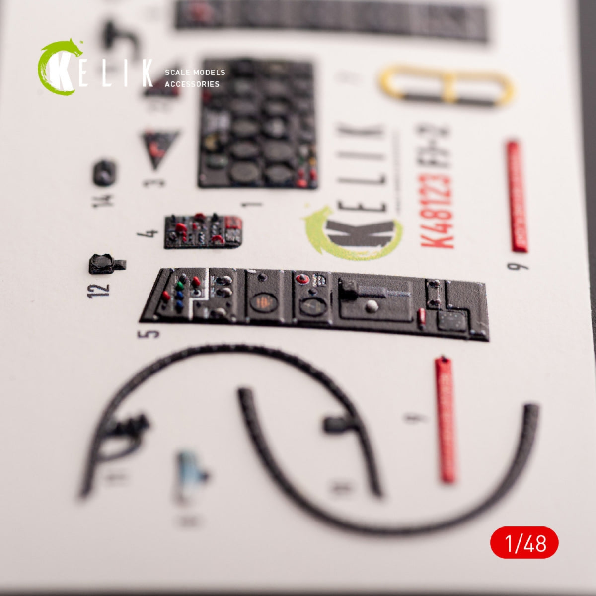 KELIK K48123 FJ-2 - interior 3D decals for Italeri kit 1/48