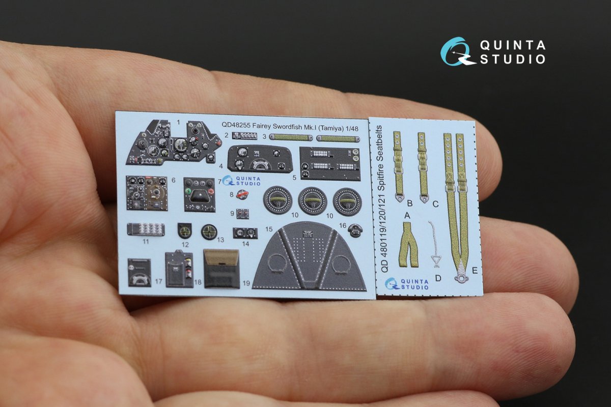 Quinta Studio QD48255 Swordfish Mk.I 3D-Printed &amp;amp; coloured Interior on decal paper ( Tamiya ) 1/48 – zdjęcie 10