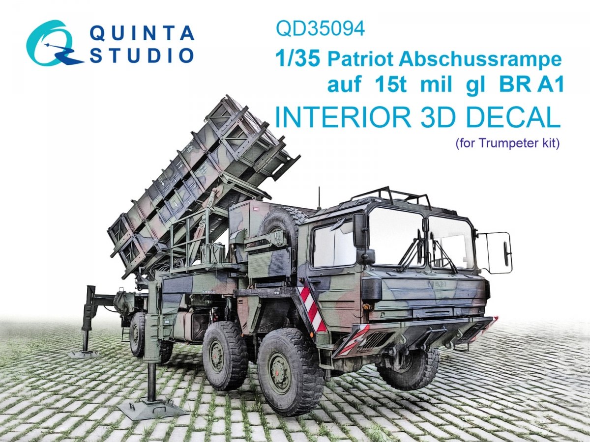 Quinta Studio QD35094 Patriot Abschussrampe auf 15t mil gl BR A1 3D-Printed &amp; colored Interior on decal paper (Trumpeter) 1/35