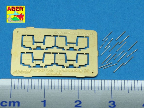 Aber 350L-47 Set of 16 pcs 2cm barrels for German Flakvierling 38 with shields 1/350 – Bild 2