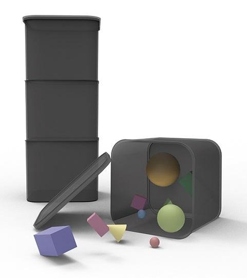 Boîte de rangement pour accessoires DSPIAE BOX-5 en plastique noir, 108 x 108 x 93 mm / Conteneur à accessoires