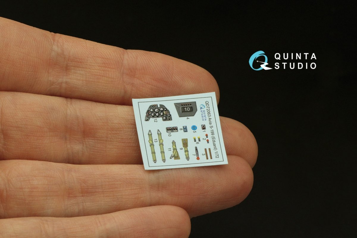 Intérieur imprimé en 3D et coloré sur papier décalcomanie Quinta Studio QD72063 Avia S-199 (Eduard) 1/72 – image 3