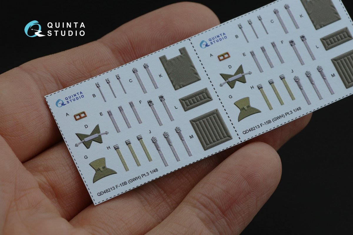 Quinta Studio QD48213 F-15B 3D-Printed &amp;amp; colored Interior on decal paper (GWH) 1/48 – image 13