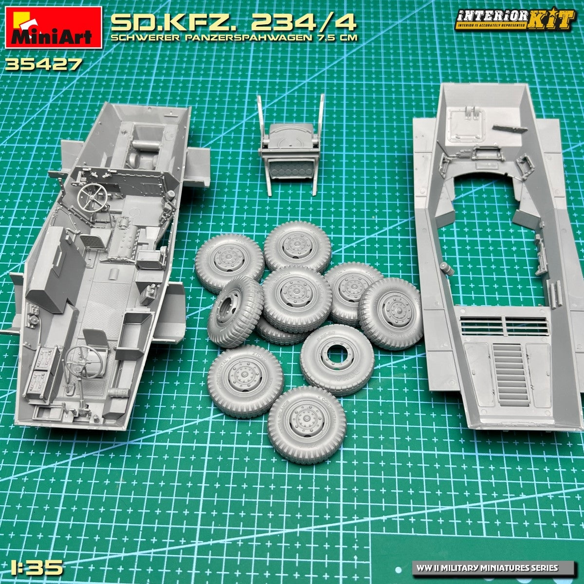 MiniArt 35427 Sd.Kfz. 234/4 SCHWERER PANZERSPÄHWAGEN 7,5 cm. INTERIOR KIT 1/35 – Bild 6