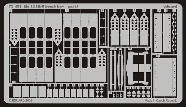 Eduard 72437 He 111H-6 bomb bay 1/72 HASEGAWA