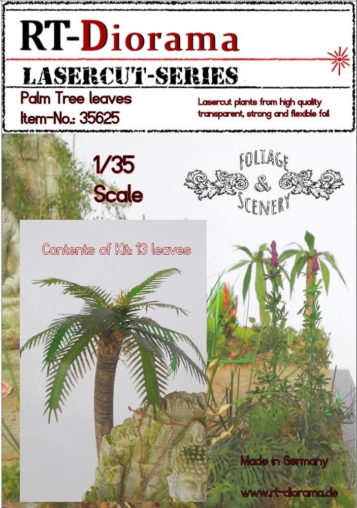 RT-Diorama 35625 Feuilles de palmier, 13 pièces, échelle 1/35