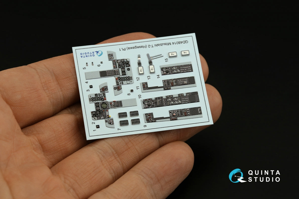Quinta Studio QD48014 Mitsubishi T-2 3D-Printed coloured Interior on decal paper (Hasegawa) 1/48 – Bild 4