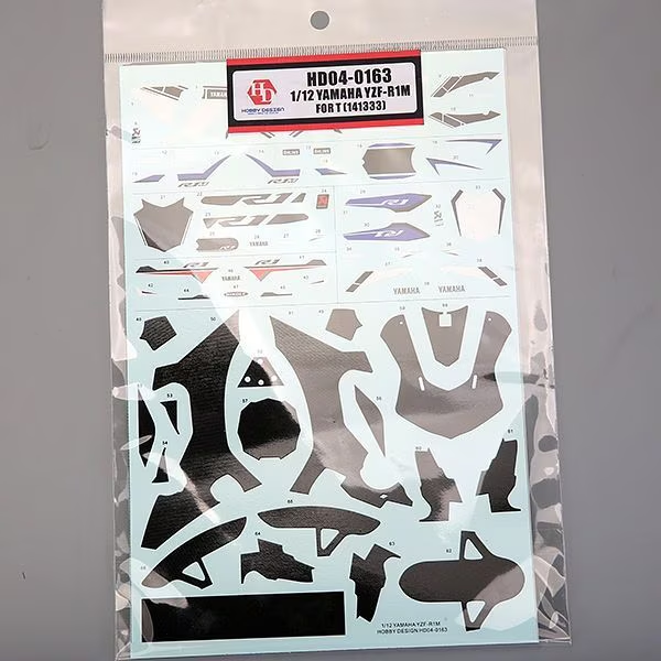 Hobby Design HD04-0163 Yamaha YZF-R1M - Decal Sheet Carbon Fiber for Tamiya 14133 1/12