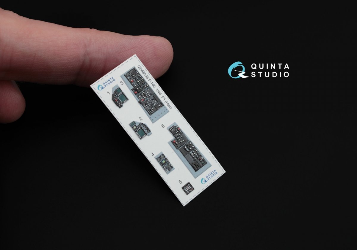 Quinta Studio QD48035 F-16С 3D-Printed &amp;amp; coloured Interior on decal paper (for Hasegawa kit) 1/48 – immagine 4