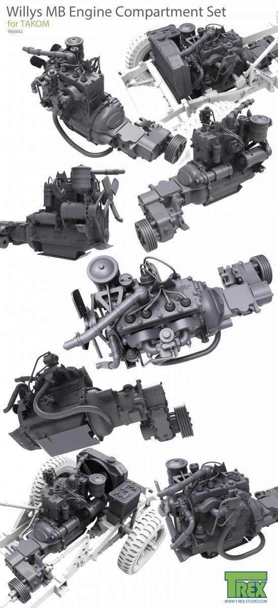 T-Rex Studio TR35052 Willys MB Engine Compartment Set for TAKOM 1/35 – zdjęcie 4