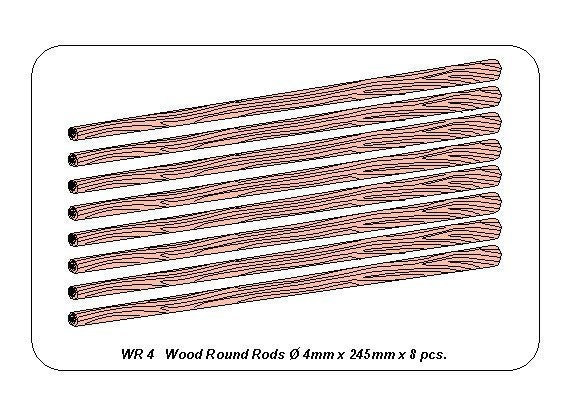 Aber WR4 Pręty drewniane 4mm długość 250mm x 8 szt. – Bild 3