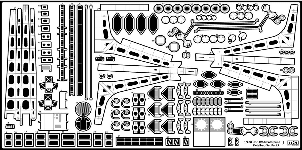 MK1 Design MD-20022 USS CV-6 Enterprise DX with Full Wooden Deck for Trumpeter 1/200 – Bild 79
