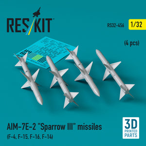 RESKIT RS32-0456 AIM-7E2 &amp;quot;Sparrow III&amp;quot; missiles (4 pcs) (3D Printed)) 1/32