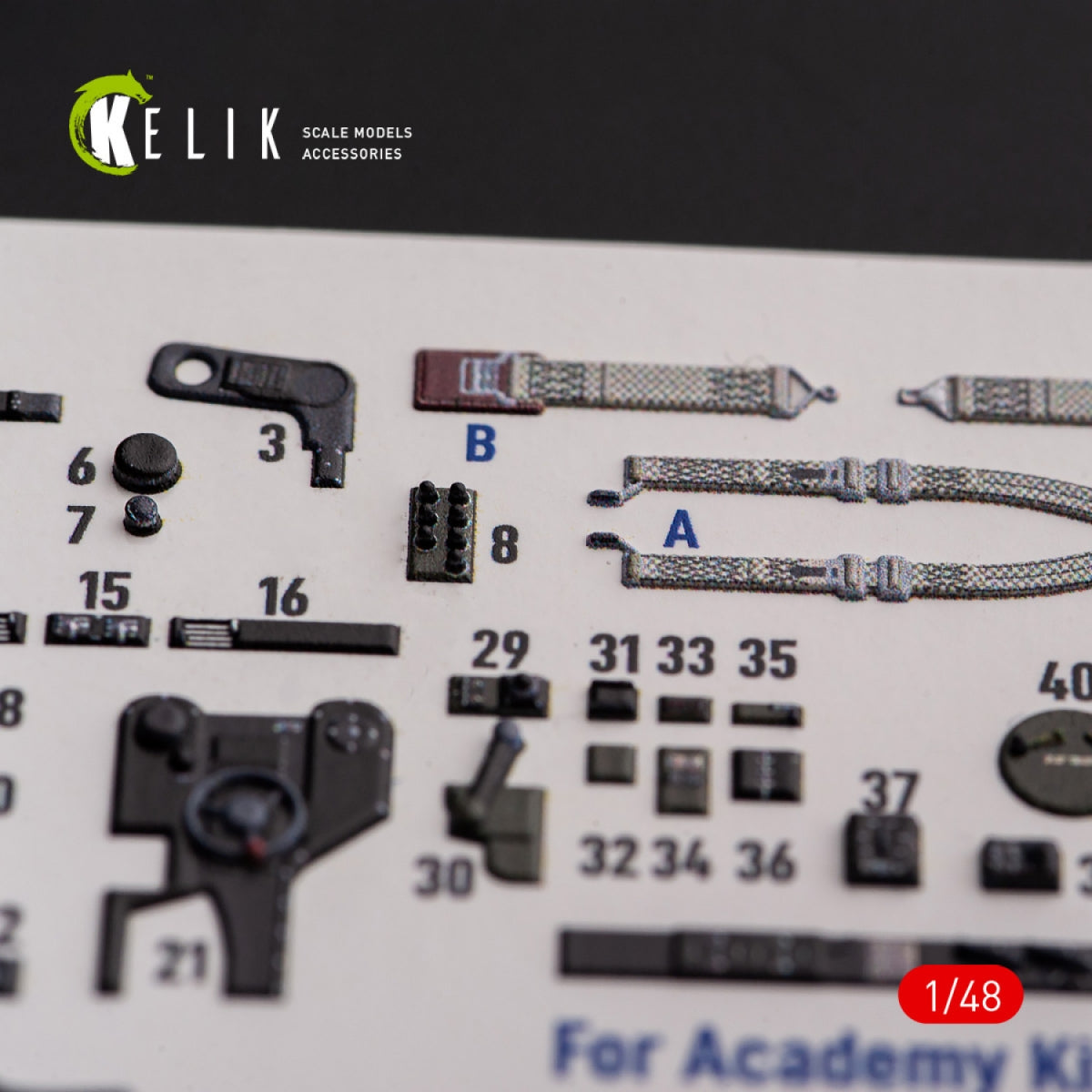 KELIK K48108 P-38F &amp;quot;Lightning&amp;quot; - interior 3D decals for Academy kit 1/48 – Bild 8