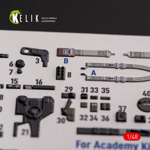 KELIK K48108 P-38F &amp;quot;Lightning&amp;quot; - interior 3D decals for Academy kit 1/48 – Bild 8