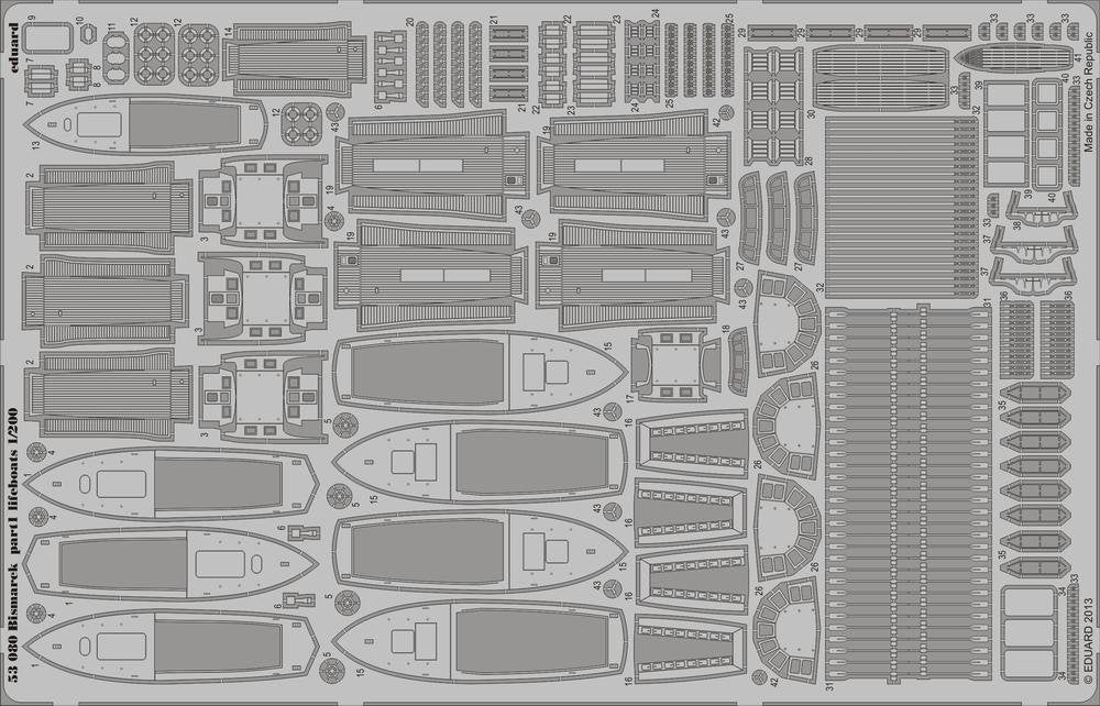 Eduard 53080 Bismarck partie 1 - canots de sauvetage 1/200 TRUMPETER