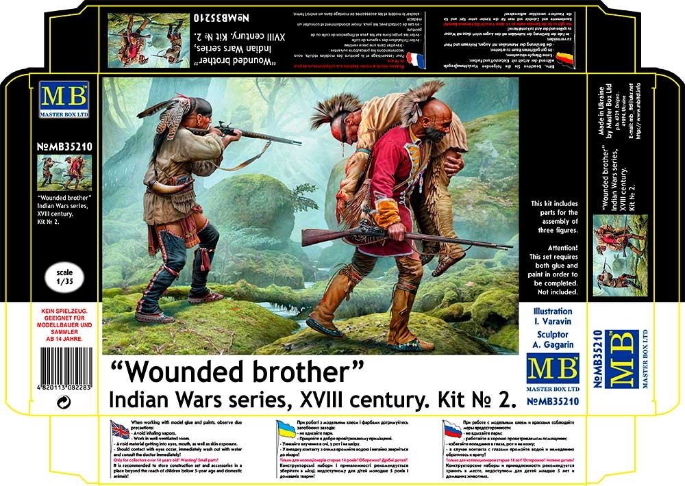 Master Box 35210 Wounded brother. Indian Wars series, XVIII century. Kit No. 2 1/35 – Bild 2