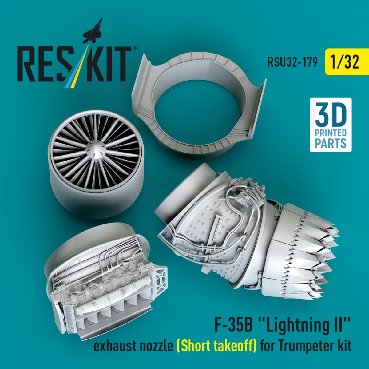 RESKIT RSU32-0179 F-35B &amp;quot;Lightning II&amp;quot; exhaust nozzle (Short takeoff) for Trumpeter kit (3D printed) 1/32 – image 4