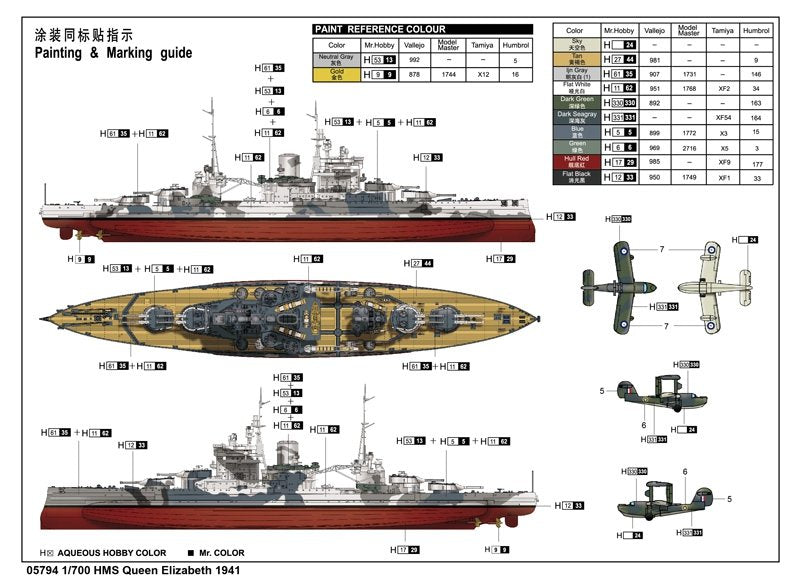 Trumpeter 05794 HMS Queen Elizabeth 1941 1/700 – Bild 3