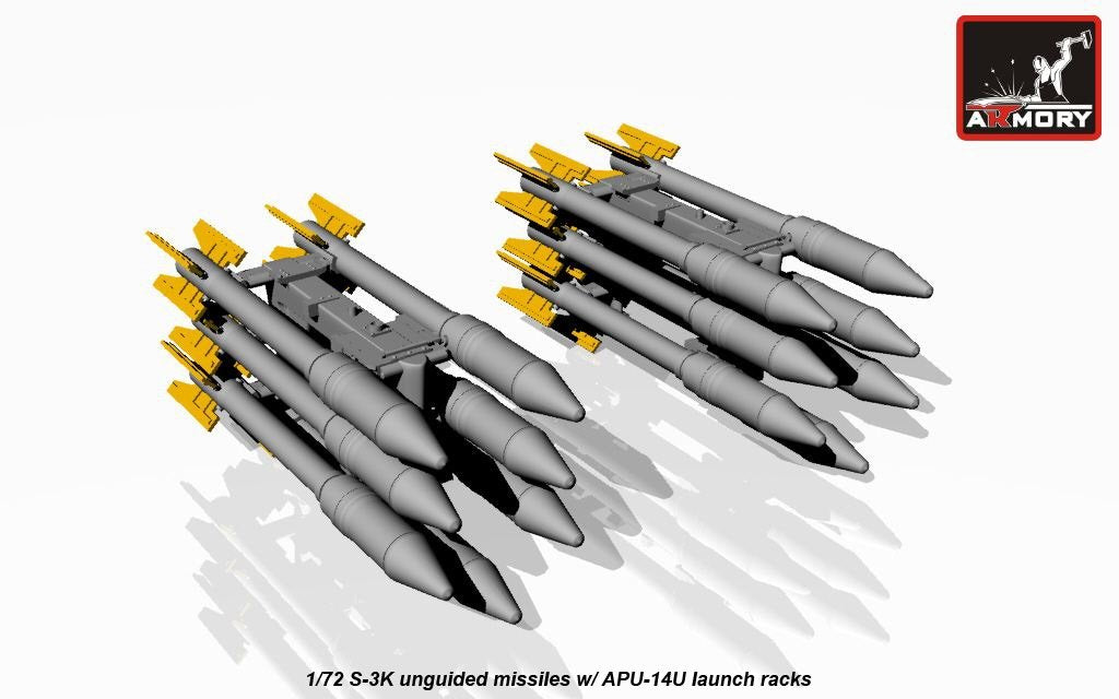 Armory Models ACA7273 S-3K unguided missiles w/ APU-14U rack 1/72 – immagine 4