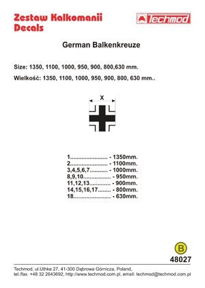 Techmod 48027 - German Luftwaffe Balkenkreuze 1/48 – immagine 2